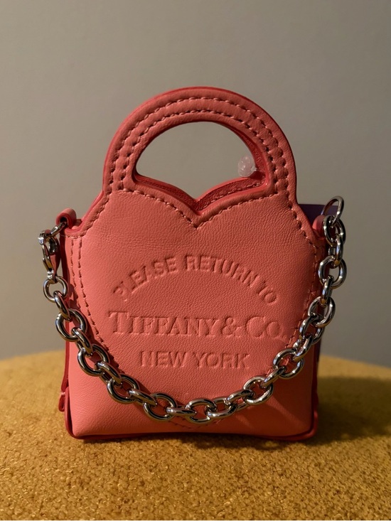 Tiffany & Co. Handbags - Tiffany & Co. Coral Pink Mini Tote with Silver Chain